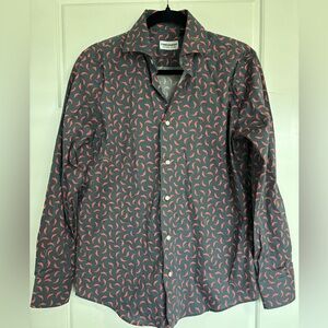 NWOT Camiciamoci Italian Button-Down Shirt Chili Pepper Print